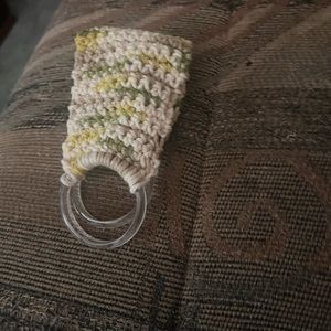 Crocheted towel holder